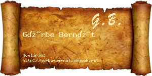 Görbe Bernát névjegykártya